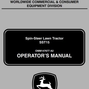 John Deere Spin-Steer Lawn Tractor SST15 Operator's Manual