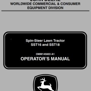 John Deere Spin-Steer Lawn Tractor SST16 SST18 Operator's Manual