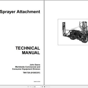 John Deere Sprayer Attachment 200 Technical Manual TM1729