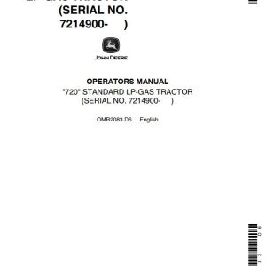 John Deere Standard LP-Gas Tractor 720 Operators Manual