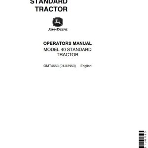 John Deere Standard Tractor 40 Operators Manual