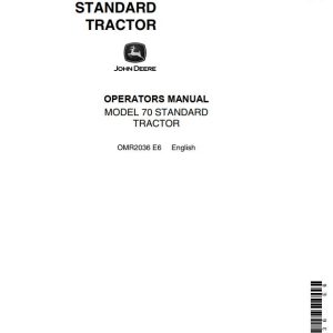 John Deere Standard Tractor 70 Operators Manual