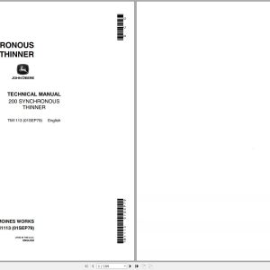 John Deere Synchronous Thinner 200 Technical Manual TM1113