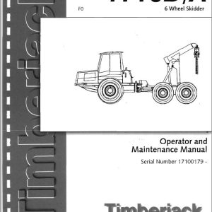 John Deere Timeberjack 1710D-A 6 Wheel Skidder 17100179 Operator's Manual