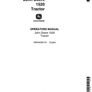 John Deere Tractor 1520 Operators Manual