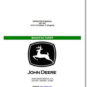 John Deere Tractor 20C 25C Operator's Manual 06381058