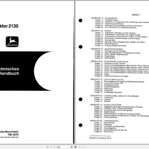 John Deere Tractor 2130 Technical Manual TM4270 DE