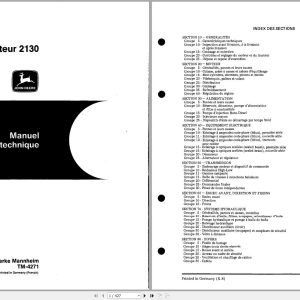 John Deere Tractor 2130 Technical Manual TM4271 FR