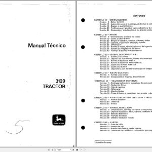 John Deere Tractor 3120 Technical Manual TM4208 FR