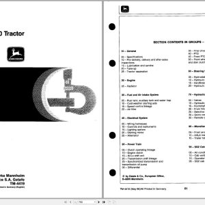 John Deere Tractor 3640 Technical Manual TM4419
