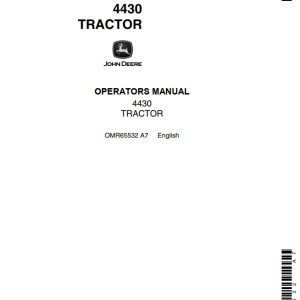 John Deere Tractor 4430 Operators Manual