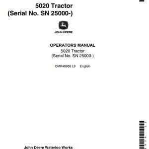 John Deere Tractor 5020 Operators Manual