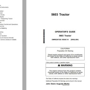 John Deere Tractor 5603 Operator's Guide