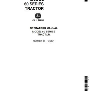 John Deere Tractor 60 Series Operators Manual