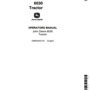 John Deere Tractor 6030 Operators Manual