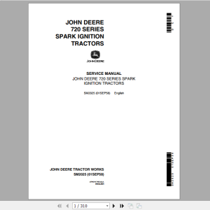 John Deere Tractor 70 720 730 (Gas) Service Manual SM2025