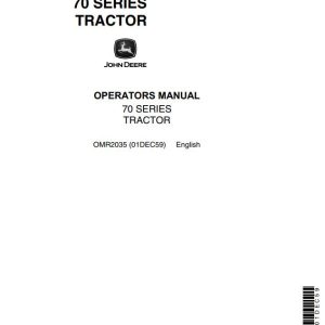 John Deere Tractor 70 Series Operators Manual