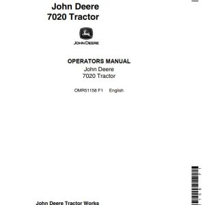 John Deere Tractor 7020 Operators Manual