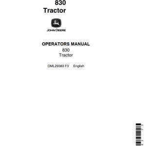 John Deere Tractor 830 Operators Manual
