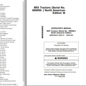 John Deere Tractor 9RX Operator's Manual