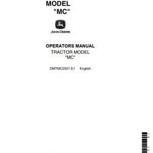 John Deere Tractor MC Operators Manual