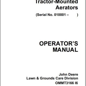 John Deere Tractor Mounted Aerators 1000 1500 SN 010001 Operator's Manual OMT3166 I6