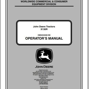John Deere Tractor X130R Operator's Manual OMGX23330 B0 2010