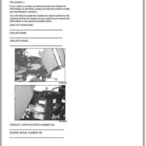 John Deere Tractor X300 SN 220001 Operator's Manual