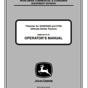 John Deere Tractor X400 X500 X700 Operator's Manual OMM146773 D1 2011
