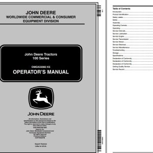 John Deere Tractors 100 Series Operator's Manual EN FR
