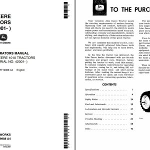 John Deere Tractors 1010 Operators Manual EN FR