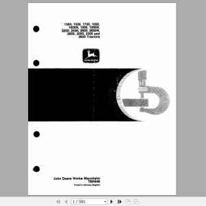 John Deere Tractors 1350 1550 1750 1850 1950 2250 2450 2650 2850 3050 3350 3650 Diagnostic Manual TM4446