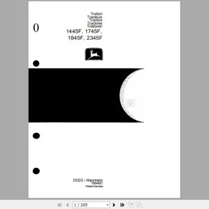 John Deere Tractors 1445F 1745F 1845F 2345F Technical Service Manual TM4481