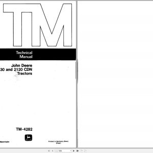 John Deere Tractors 1830 2120 CDN Technical Manual TM4282