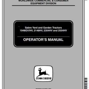 John Deere Tractors 1948GV 1948HV 2148HV 2354HV 2554HV Operator's Manual