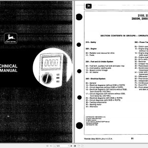 John Deere Tractors 2155 - 3155 Technical Manual TM4436