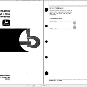 John Deere Tractors 2155 to 3255 (Supplement) Technical Manual TM4436SUPPL