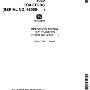 John Deere Tractors 3020 Operators Manual