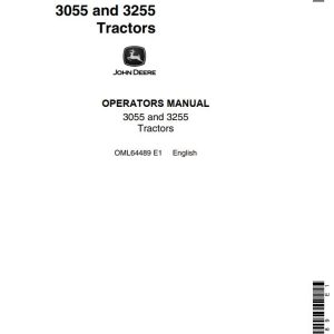 John Deere Tractors 3055 3255 Operators Manual