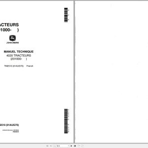 John Deere Tractors 4020 201000- Technical Manual TM2510 FR