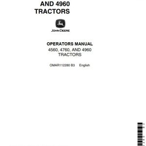 John Deere Tractors 4560 4760 4960 Operators Manual