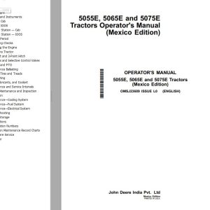John Deere Tractors 5055E 5065E 5075E Operator's Manual