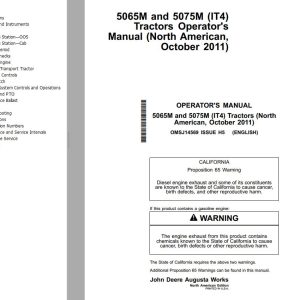 John Deere Tractors 5065M 5075M (IT4) Operator's Manual