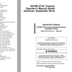 John Deere Tractors 5075M (FT4) Operator's Manual