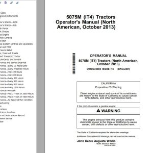 John Deere Tractors 5075M (IT4) Operator's Manual