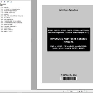 John Deere Tractors 5090E to 5090EL Diagnosis And Tests Service Manual TM607519