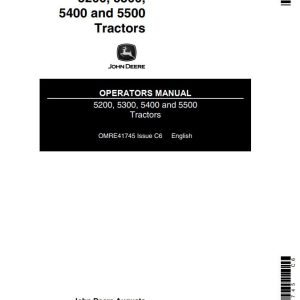 John Deere Tractors 5200 5300 5400 5500 Operators Manual