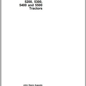 John Deere Tractors 5200 5300 5400 5500 Operator's Manual OMRE41745 C6