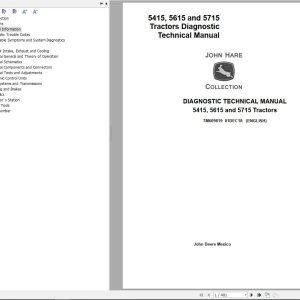 John Deere Tractors 5415 5615 5715 Diagnostic Technical Manual TM609819