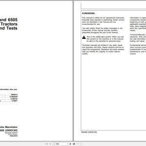 John Deere Tractors 6205 & 6505 Technical Manual TM4608 12.2000